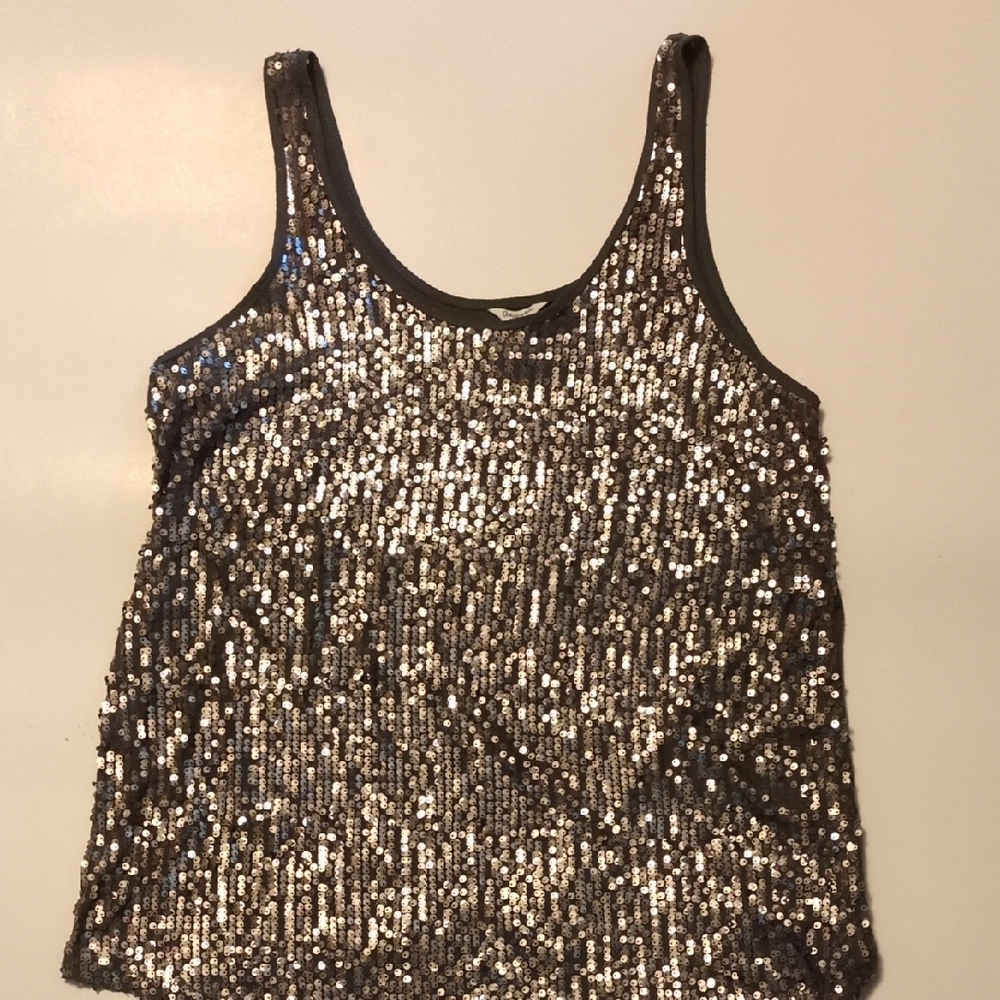 Aeropostale Silver Sequin Tank Top